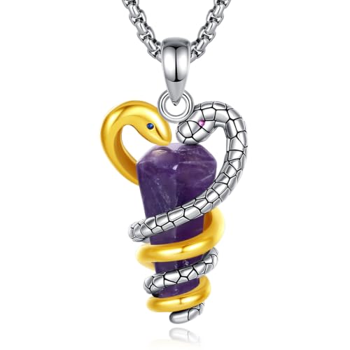 INFUSEU Mystical Hecate Triple Moon Goddess Necklaces, Divine Feminine Protection Gifts - style: Snake