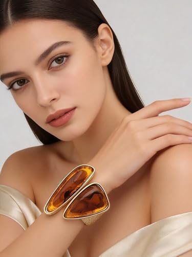 Chunky Gold Bracelet Trendy Gold Cuff Bracelets for Women Statement Silver Arm Cuffs Bangles Arm Punk Jewelry Accessories - style: Chunky Gold Bangle