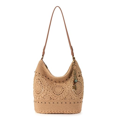 The Sak Sequoia Hobo Bag - Hand Crochet Large Women's Purse for Everyday & Travel - Durable Handbag & Tote With Zipper Pocket - color: Bamboo Medallion