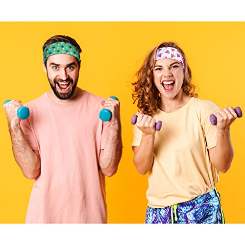 Jutom 4 Pieces Tie Headbands for Men Women Sports Bandana Hair Band Camo Headbands Elastic Sweat Wicking Karate Adjustable Non Slip Hairband for Yoga Workout Running - color: Bright Color