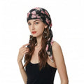 ZLYC Chemo Headwear Pre Tied Head Scarf Headwraps Lightweight Turban Beanie Cap for Women - color: Carnation Black