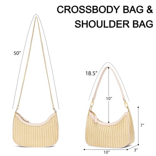 KKXIU Shoulder Bag for Women Cute Hobo Purses and Handbags Retro Clutch Underarm Purse | Cute - color: Newbeige