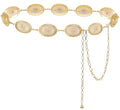 Women's Concho Chain Belt Western Cowgirl Metal Waist Chain Belt for Dress - color: A Gold, size: XL: 59 in