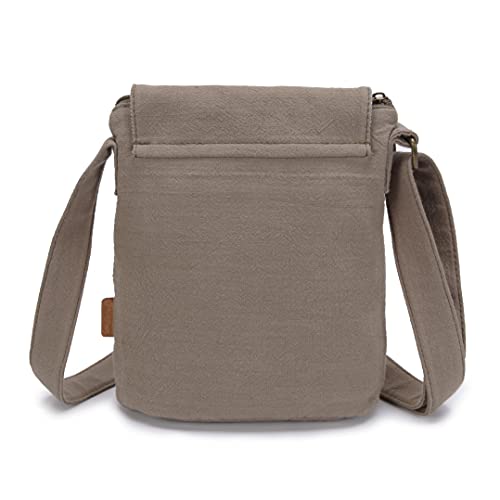 OPQRSTU Women's Retro Small Size Canvas Shoulder Bag Hippie Boho Crossbody Handbag - color: Green#2