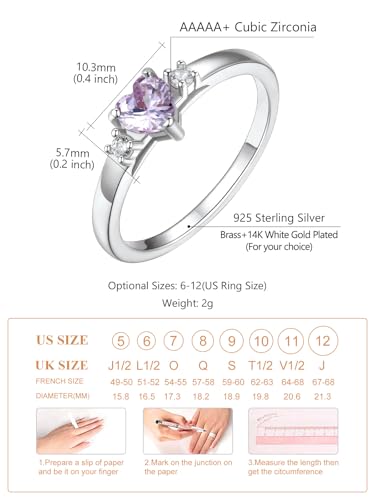 Custom4U Personalized 1-4 Birthstone Rings for Women Promise Rings for Her Sterling Silver Mothers Ring Customized Cubic Zirconia Stones Wedding/Valentine's Day/Mother's Day Jewelry Gift for Mom Wife - color: A-1 Name-Silver