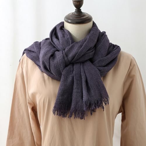 Harewom Lightweight Gauze Linen Feeling Shawl Wraps for Women Beach Summer Scarf for Evening Wedding Dresses - color: Shawl Wraps - Purple