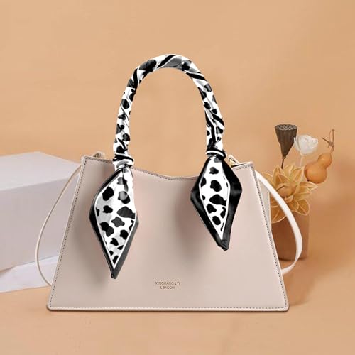 Hair Head Scarf Silk Feeling Long Satin Neck Satin Scarves for Handbag Cute Aesthetic Decoration Women Girls 59 * 6.7” - color: Y9-cow Leopard