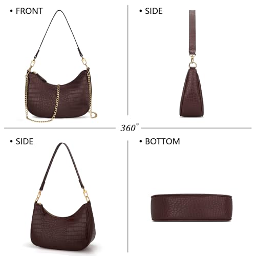 KKXIU Shoulder Bag for Women Cute Hobo Purses and Handbags Retro Clutch Underarm Purse | Cute - color: Ecoffee
