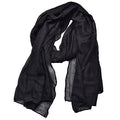 woogwin Women's Cotton Scarves Lady Light Soft Fashion Solid Scarf Wrap Shawl - color: Black