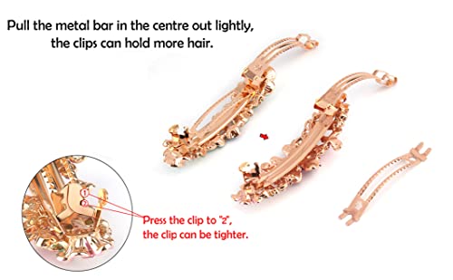 Large Pearl Hair Accessories Metal Vintage Hair Barrettes French Double Clasp Barrettes Decorative Hair Clasps Accessories for Women Girls (Large 01)
