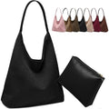 Large Work Tote Bags for Women, Boho Slouchy Suede Purses Handbags - color: Black
