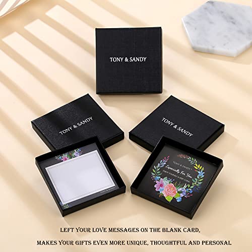 TONY & SANDY Inspirational Bracelets for Women Teen Girls Personalized Gifts for Daughter Granddaughter Mom Sister Friends Stainless Steel Engraved Cuff Birthday Easter Christmas - style: A - Sun & Moon - Be brave be strong be badass