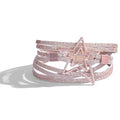 Long tiantian Leather Bracelets for Women Men Heart Wrap Bracelets Western Jewelry Cowgirl Outfits Birthday Gifts for Her - color: B4:pink leather bracelet