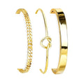 HERIER Gold Bracelets for Women 18k Gold Plated Bracelet Stack Bangle Cuff Bracelet Set for Women Non Tarnish Beaded/Paperclip/Cuban Link Chain Bracelets Jewelry for Women Trendy - style: Bangle Cuban3-Gold