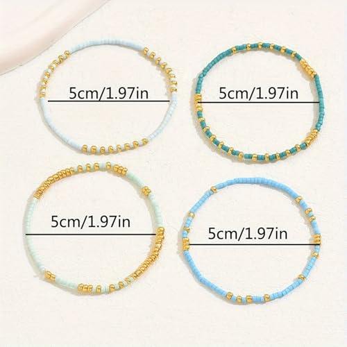 Long tiantian Western Turquoise Beaded Bracelet Set for Women Stackable Cowgirl Bracelets Boho Concho Jewelry Country Concert Rodeo Outfit Accessories Gifts - color: D2:Turquoise Bracelet