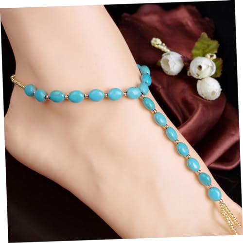 2Pcs Women Beads Anklet Chain Fashion Foot Jewelry for Beach Daily Wear Comfortable Barefoot Sandals with Delicate Workmanship Present for Girlfriend Friends