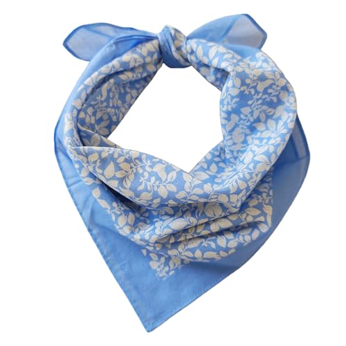Single Pack Bandanas 60s Premium Cotton Soft Thin Handfeel Large Handkerchief for Men and Women - color: Leaves