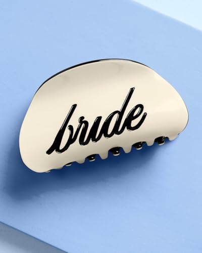 xo, Fetti Bride Claw Clip | Bachelorette, Bridal, Hair Accessories, Bride to Be, Engagement, Party, Black + Ivory, Two Tone