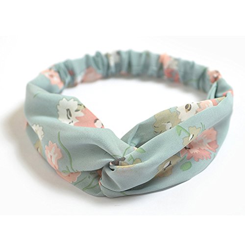 DRESHOW 10 Pack Boho Headbands for Women Vintage Cross Elastic Head Wrap Hair Accessories - color: 10 Pack C: Flower Printed Series VI