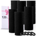 LuSeren 120PCS Black Hair Ties for Thick Hair – Seamless No Damage Elastic Ponytail Holders, Black Hair Band,Bulk Nylon Hair Elastics for Women - color: Black