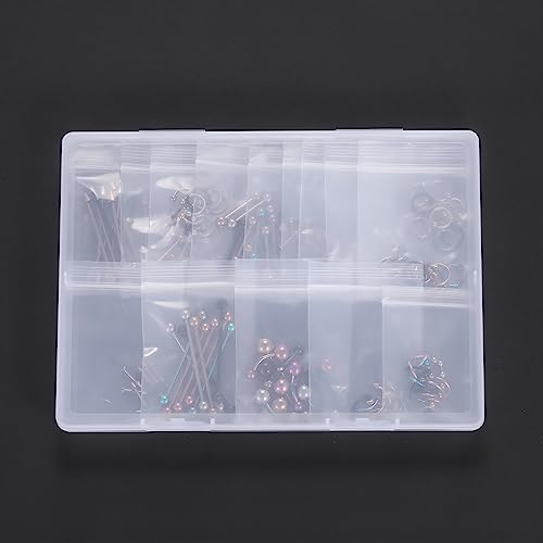 Xpircn 150PCS Piercing Kit Jewelry Stainless Steel Lip Nose Tongue Tragus Cartilage Daith Eeybrow Belly Button Rings Body Piercing Tools 14G 16G 20G - color: Mixed Color
