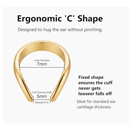 A Pair of 14K Gold Plated Chain Ear Cuff Earrings for Women - 316L Surgical Steel Post Hypoallergenic, Cubic Zirconia Crystal Tassel Drop Dangle Crawler, Non-Slip Cartilage Clip On Jewelry Gifts