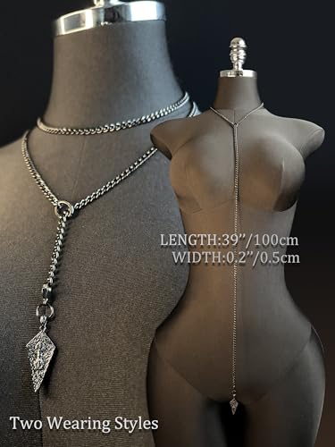 18K Gold Plated Knight's Shield Slip Chain for Women - color: Black, size: 39''