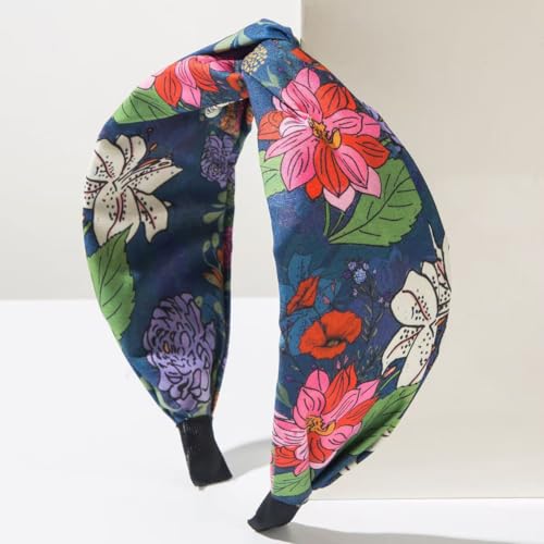 4 Pack Flower Printed Headbands for Women Wide Knotted Headbands Fashion Hair Bands-Island Style - color: Island Style