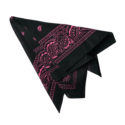 Motique Accessories Two Tone Paisley Bandana - Set of 3 - color: Black Pink