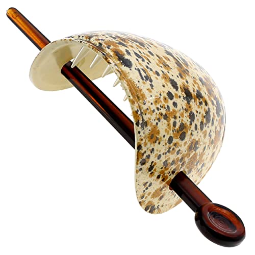 Camila Paris CP3342 French Hair Bun Holder Cover Cap Hair Updo, Camouflage, Hair Pin Thru, Strong Hold Grip Hair Clips for Women, No Slip and Durable Styling Girls Hair Accessories, Made in France - color: Camouflage