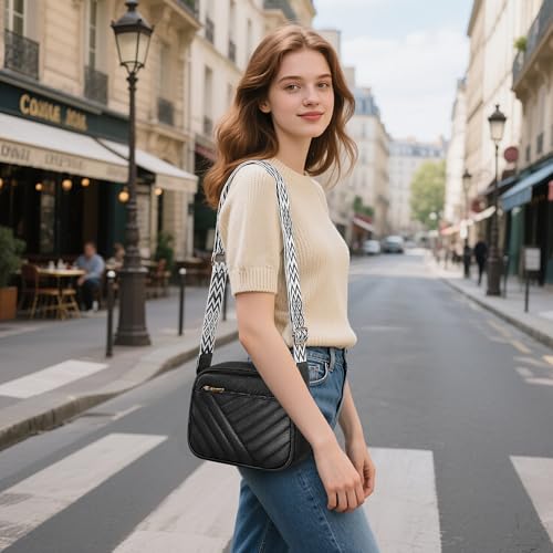 TANTOMI Small Crossbody Bags for Women Trendy, Cell Phone Purses Wallet with 4 Card Slots, Small Purses with Adjustable Strap - color: Black