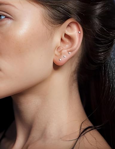 10 Pairs Small Stud Earrings for Women Precision-Cut Cubic Zirconia Earrings for Sensitive Ears Hypoallergenic Surgical Stainless Steel Tiny Stack Earrings for Multiple Piercing - color: Gold-8 Pairs-2mm