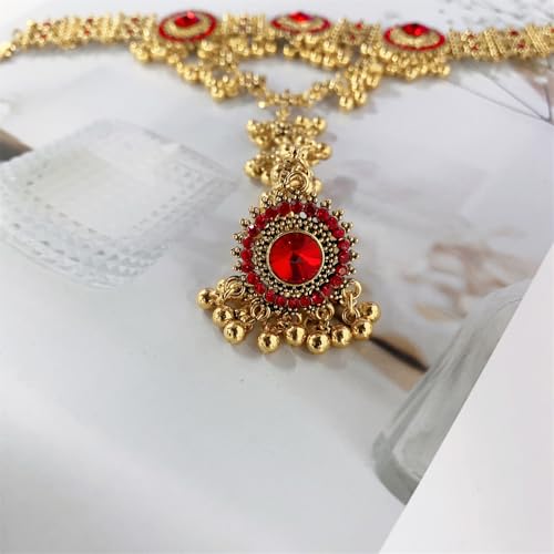 Boho Hand Chain Bracelet Ring For Women Trendy Finger Rings Retro Ethnic Style Dainty Adjustable Wrist Chain Cubic Zirconia Bracelet Wedding Jewelry Stocking Stuffers Engagement Gift - color: Red