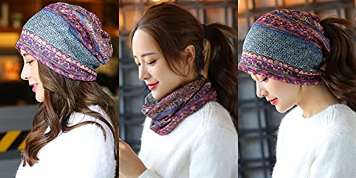Women's Baggy Slouchy Beanie Chemo Hat Cap Scarf - color: 3 Pack-i
