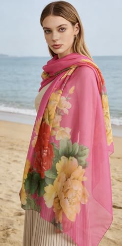 Womens Sexy Bohemian Floral Beach Cover Up Sarong Wrap Swimsuit Beachwear - color: A-rouge