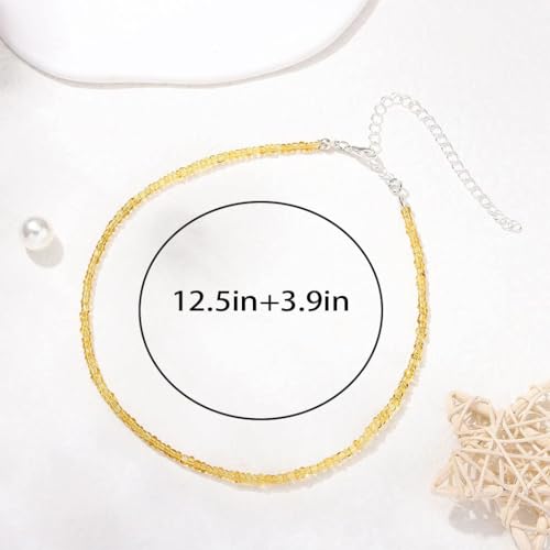 Tgirls Boho Choker Necklace Chain Rice Beaded Necklaces Seed Bead Necklace Accessory for Women - color: Champagne