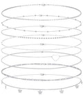 Tornito 8Pcs Waist Belly Chain CZ Heart Pearl Snake Bead Sequin Paperclip Belly Chain Summer Beach Sexy Body Chains Jewelry Accessories for Women Adjustable - style: F:8Pcs(Butterfly) Silver