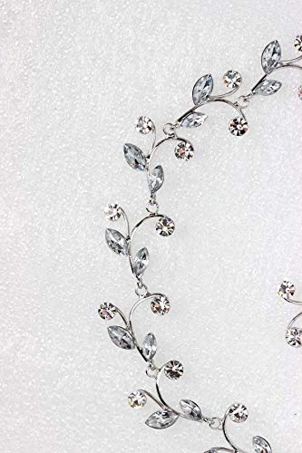 Faship Gorgeous Rhinestone Crystal Floral Necklace Earrings Set - color: Clear