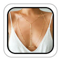 14k Gold Plated Cross Waist Body Chain for Women, Sexy Bra Body Chains & Belly Chain, Waist Beach Jewelry for Vacation Accessories - style: Sequins - Gold Chain