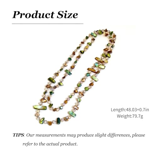 Boho Colorful Seashell Beaded Double Layer Necklace Long Stackable Vacation Necklace Fashion Jewelry Western Gifts - color: A3:long boho necklace