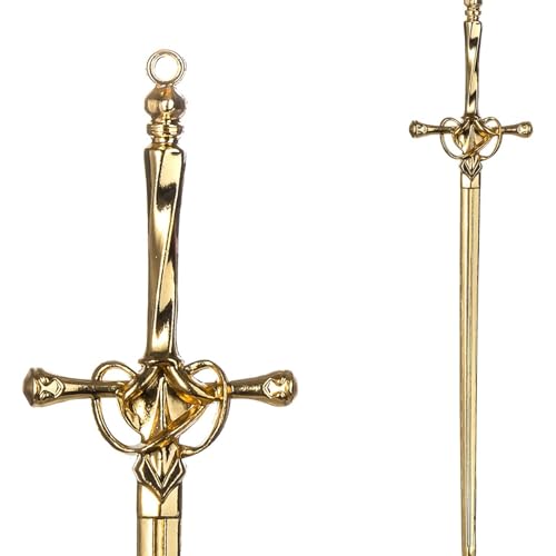 2pack 14K Golden Sword Styling Pins Black Wicca Witch Hair Stick Slide Renaissance Festival Hair Acceossories for Women 09