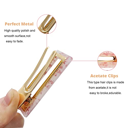 Parcce 12 Pieces Acrylic Resin Marble Hair Clips Set, Decorative Pearls Hair Barrettes Sweet Decorative Bobby Pins Hairpin Headwear Hair Accessories Headwear for Women and Girls…