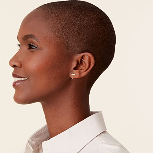 PAVOI 925 Sterling Silver Huggie Half Hoop Earrings | Hypoallergenic Minimalist Tiny Cartilage Earring - style: Bar