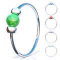 925 Sterling Silver & 14K Gold Filled Nose Ring Hoop Handmade Piercing Jewelry For Women - 24 Gauge 2mm,7mm Tiny Nose Ring with Opal - Gift Ready - color: Green Opal Silver