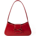 Shoulder Bags for Women Coquette Bow Purse Y2k Bag Small Cute Purses Mini Hobo Handbag Faux Leather Shoulder Purse - color: Red