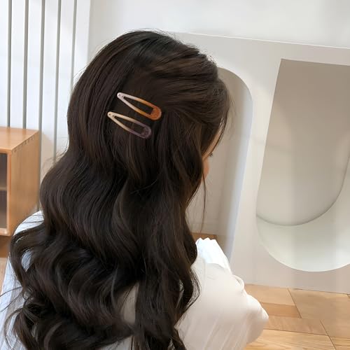 20 PCS Metal Snap Hair Clips Water Drop No Slip Barrettes for Women Bright Small Hair Clips For Thick And Thin Fine Hair,Multicolor,1.97 x 0.5 In. - color: Multicolor