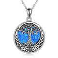 ONEFINITY Tree of Life Necklace 925 Sterling Silver Abalone Shell Celtic Knot Pendant Necklace for Women Jewelry - style: Opal tree of life