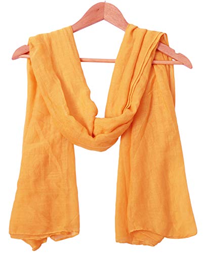 woogwin Women's Cotton Scarves Lady Light Soft Fashion Solid Scarf Wrap Shawl - color: Ginger