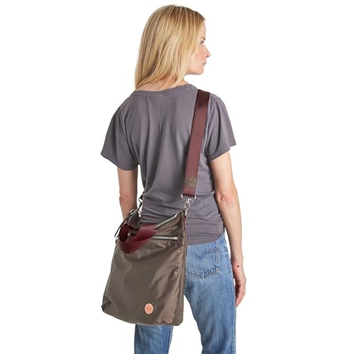 shortyLOVE Wonder Crossbody Messenger Bag - Womens Stylish Nylon Travel Handbag with 55" Adjustable Removable Strap - color: Mocha