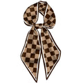 Head Hair Scarf Neck Silk Feeling Scarves Long Thin Satin Fashion Handbag Cute Decoration Women Girls 59 * 6.7'' - color: O-6-brown